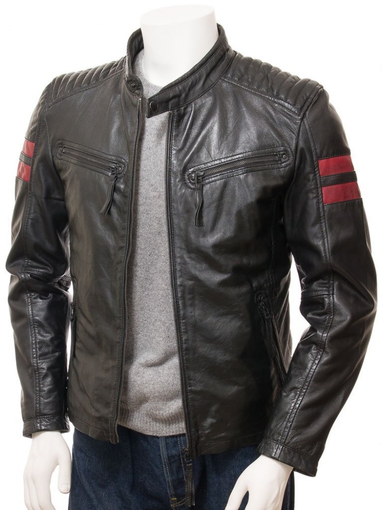 Men's Iconic Cafe Racer Sporty Real Leather Biker Jacket - JacketsbyT