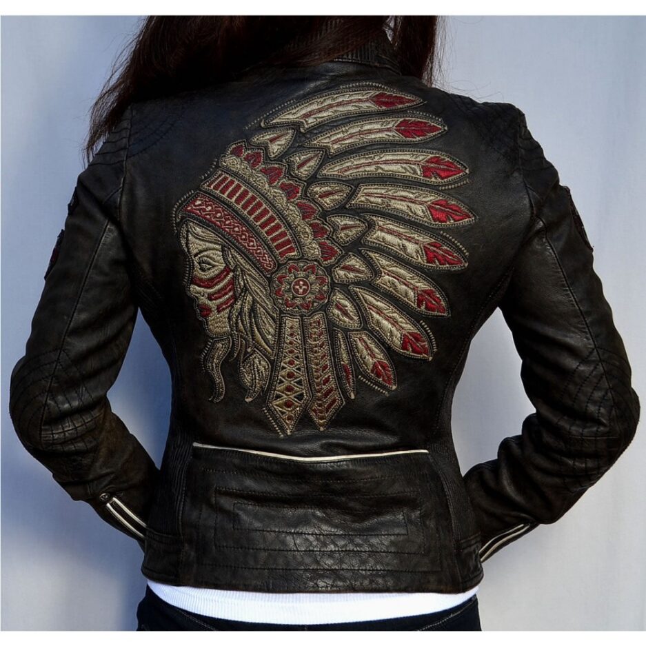 AFFLICTION BLACK PREMIUM DIVERGENT WOMENS BIKER LEATHER JACKET