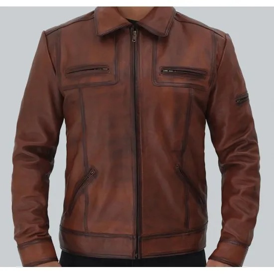 Bradford Casual Leather Jacket Men's - JacketsbyT
