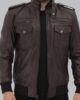 BRIAN MENS BOMBER DARK BROWN LEATHER JACKET 1