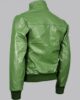 EXPRESSIVE GREEN BOMBER LEATHER JACKET 2