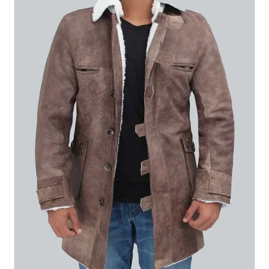 Hardy Shearling Mens Winter Leather Jacket Coat - JacketsbyT