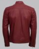 MEN MAROON BELTED FASHION LEATHER JACKET 3