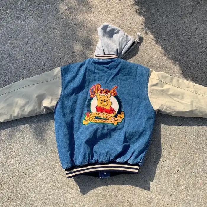 Winnie the Pooh Vintage Varsity Denim Jacket - Letterman Jacket ...