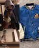 XXXTENTACION Winnie the Pooh Vintage Varsity Denim Jacket Letterman Jacket 3