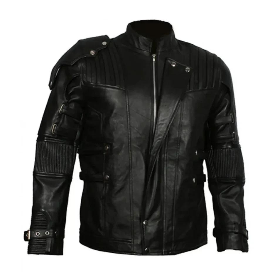Mens Chris Pratt Star Lord Guardians of The Galaxy Vol 2 Real Leather Jacket front 850x1000