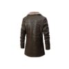 Men's Fur Turn Down Collar Leather Coat - Stylish Winter Outerwear