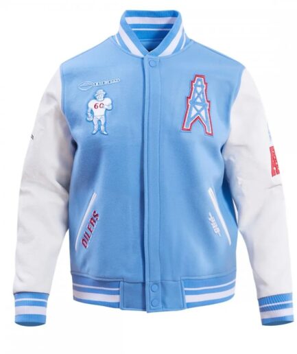 houston oilers retro classic blue varsity jacket-men's collection-Houston Oilers Retro-Classic Blue Varsity Jacket-Houston Oilers varsity jacket-Houston Oilers jacket-wool varsity jacket-classic varsity jacket-baseball jacket-convention jacket-winter jacket-men's jacket-women's jacket-college jacket-letterman jacket
