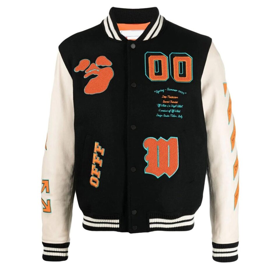 off white-varsity-jacket-jay z daughter off white varsity jacke-jay z daughter-off white jacket
