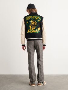 Black-Stretch Wool Blend-Off-White- Leather-Varsity-Jacket-bomber