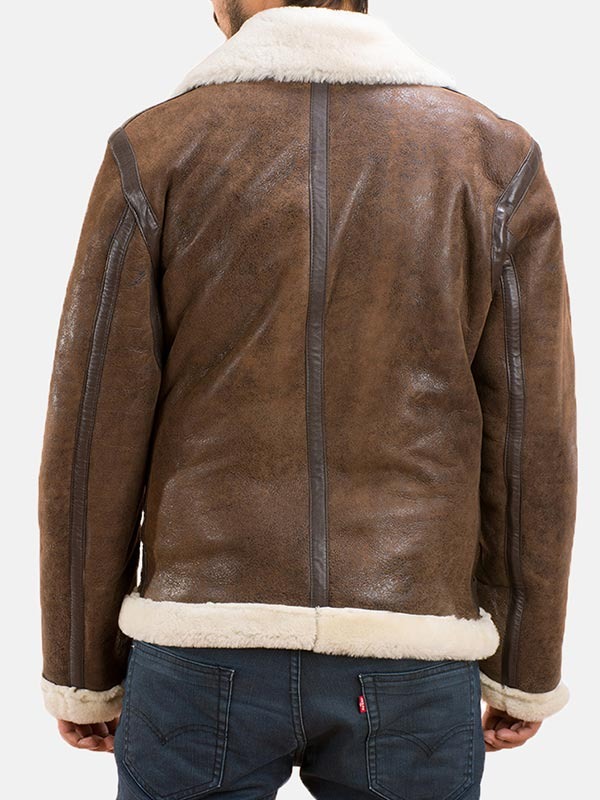 B-3 RAF Bomber Fur Leather Jacket - JacketsbyT