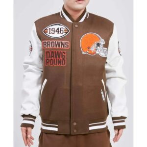 Cleveland Browns Mash up Varsity Jacket 1