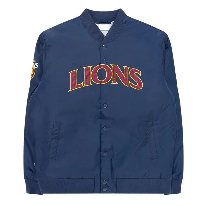 Brisbane Lions Full-Snap Bomber Navy Jacket