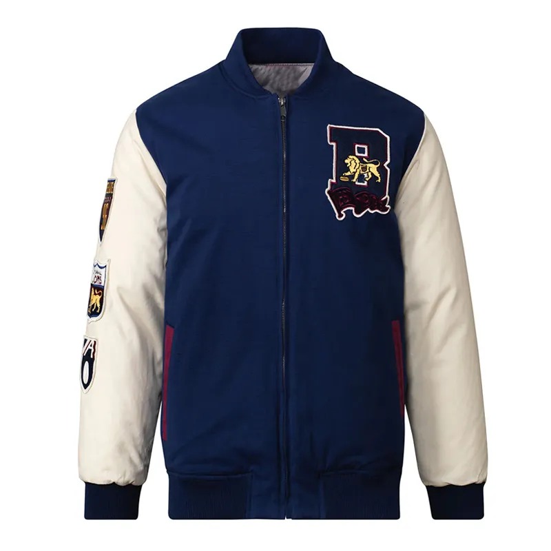 Brisbane Lions Collegiate Navy and White Varsity Jacket
