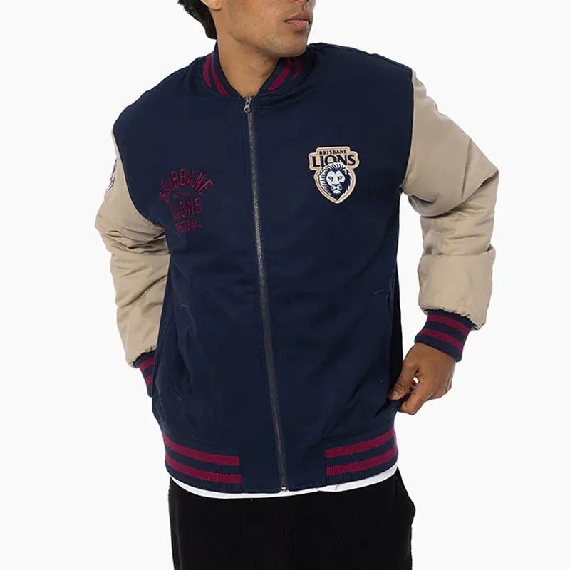Brisbane Lions Lock Up Varsity Cotton Jacket
