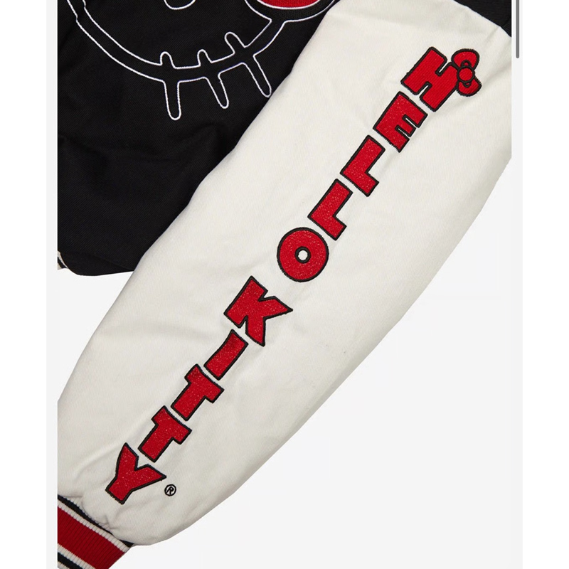 hello-kitty-dumbgood-black-and-white-varsity-jacket