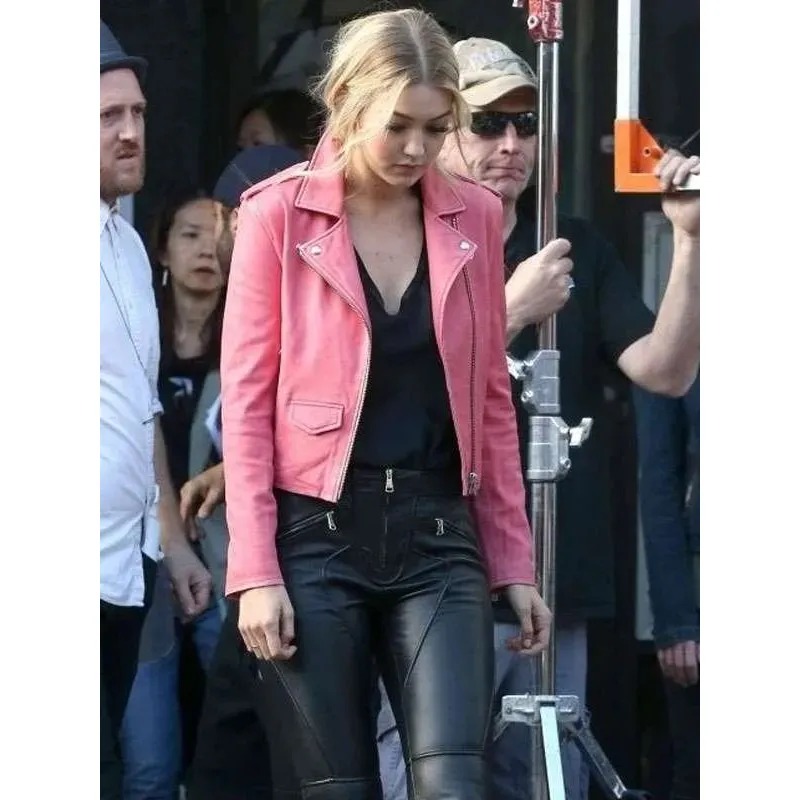 new-york-city-gigi-hadid-pink-leather-jacket