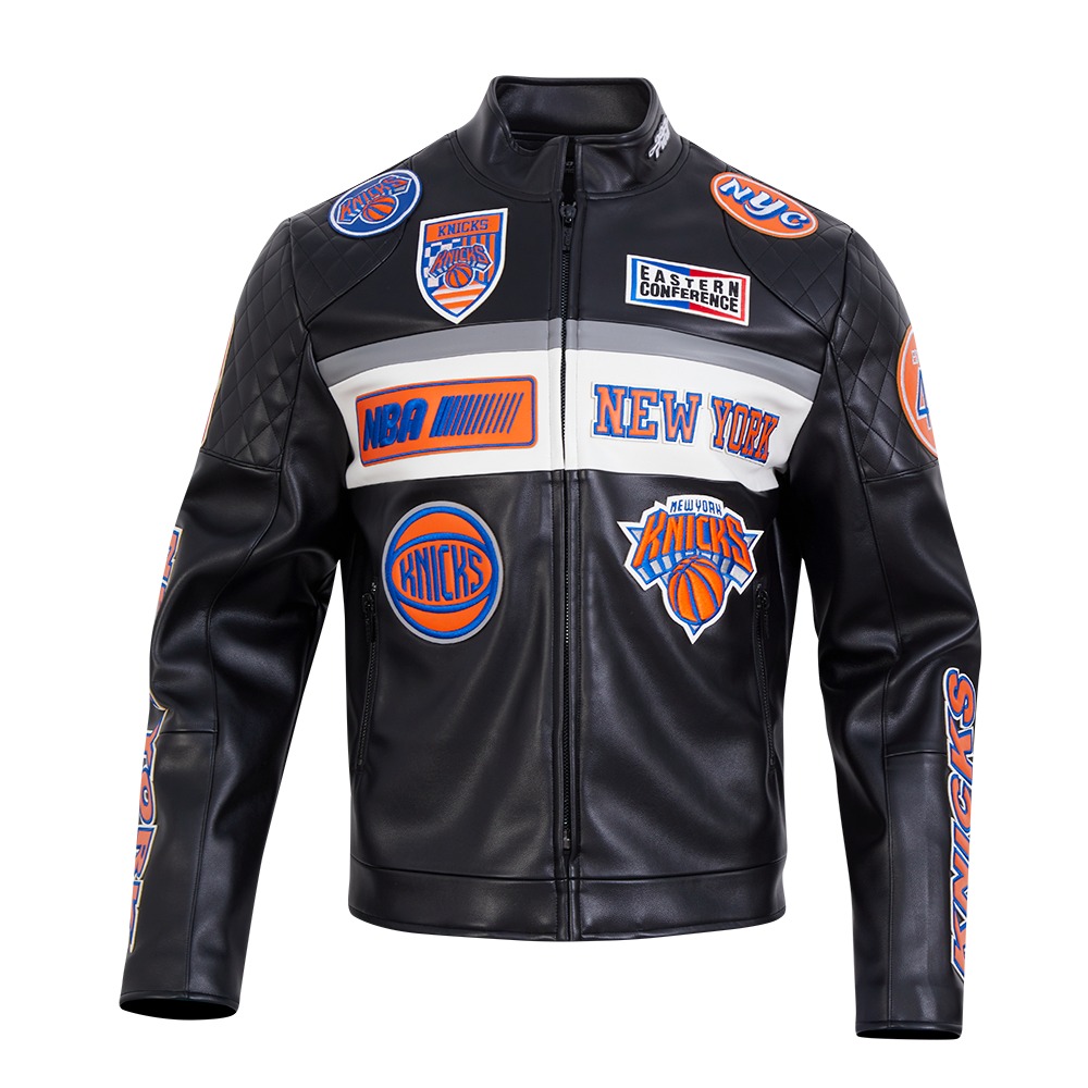 New York Knicks Men's Moto Black Jacket
