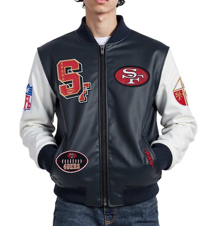 San Francisco 49ers Best Of Men's Leather Varsity Jacket