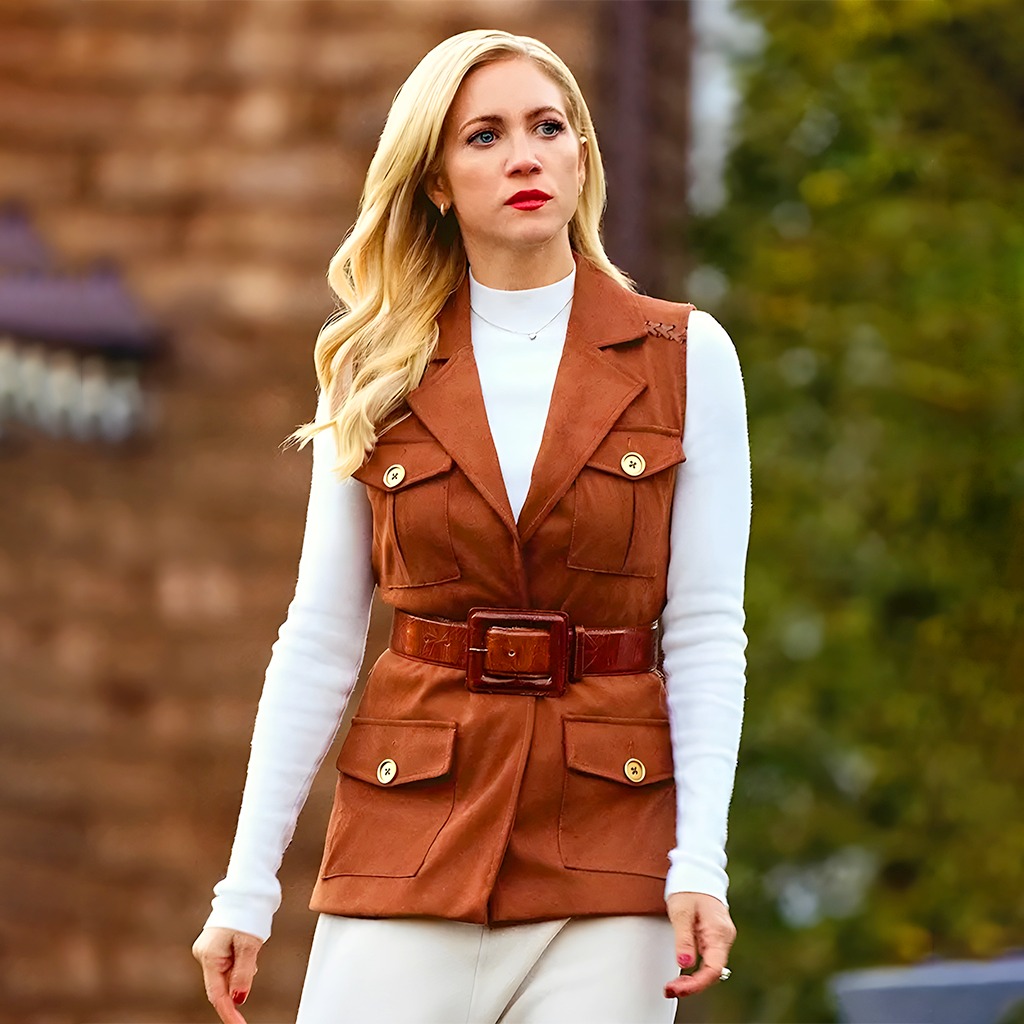 The Beast In Me S01 Brittany Snow Brown Suede Vest