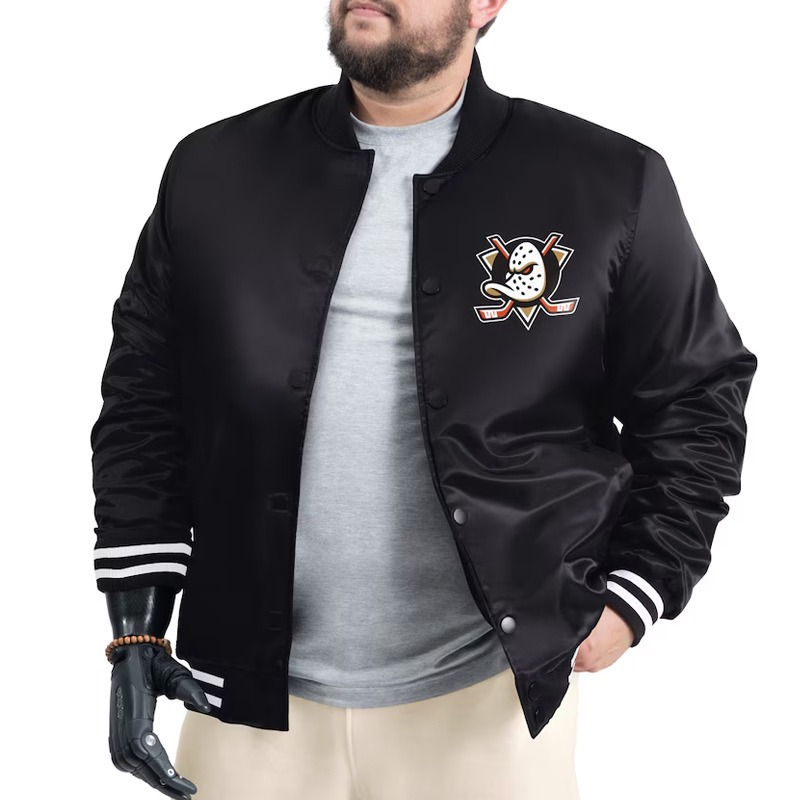 Anaheim Ducks Adaptive Bold Logo Varsity Satin Jacket
