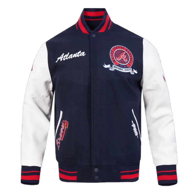 Atlanta Braves Team Badge Classic Rib Varsity Jacket