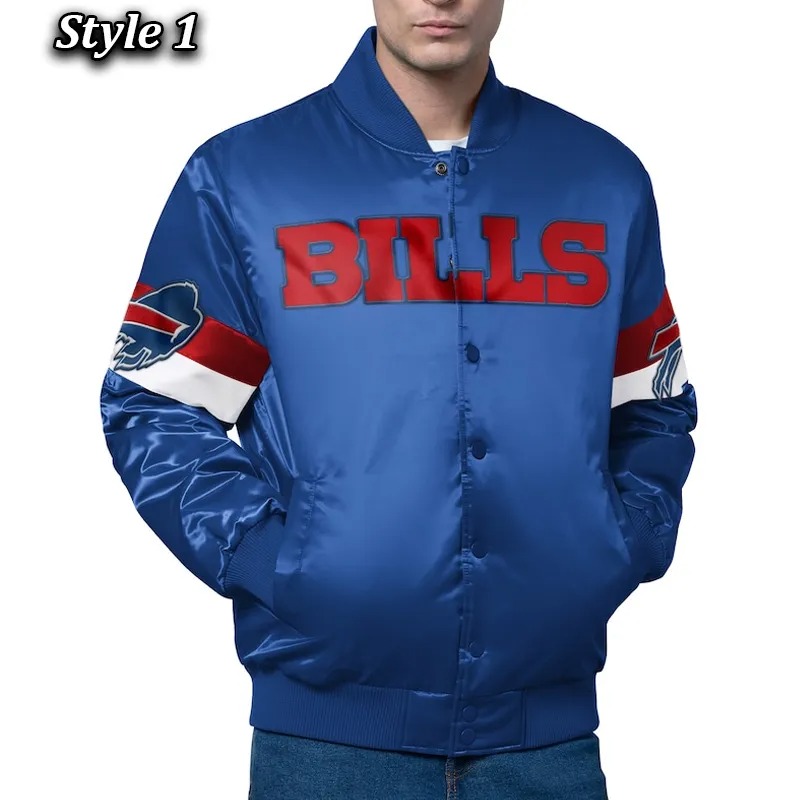 Buffalo Bills Triple Option Varsity Satin Jacket