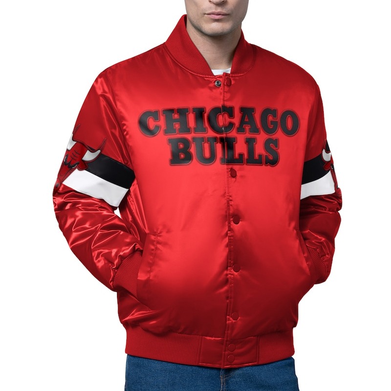 Chicago Bulls Triple Option Full-Snap Varsity Satin Jacket