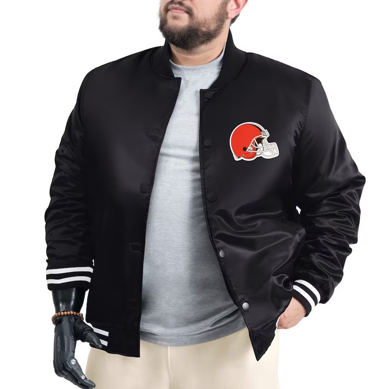 Cleveland Browns Adaptive Team Graphic Varsity Satin Jacket