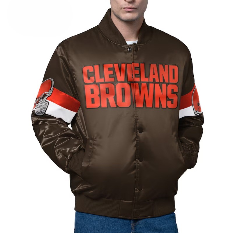 Cleveland Browns Triple Option Varsity Satin Jacket