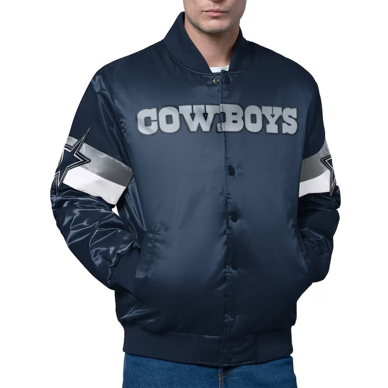 Dallas Cowboys Triple Option Varsity Satin Jacket