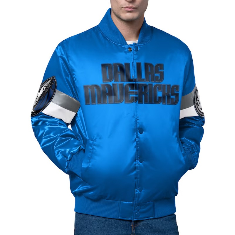 Dallas Mavericks Triple Option Varsity Satin Jacket