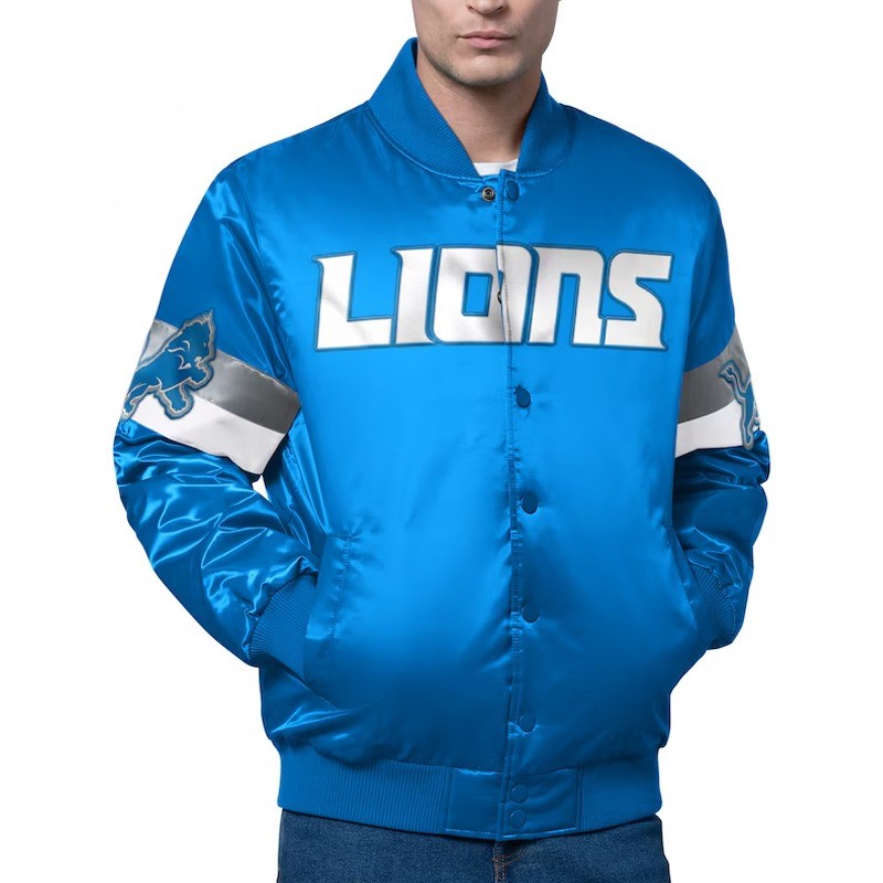 Detroit Lions Triple Option Varsity Satin Jacket
