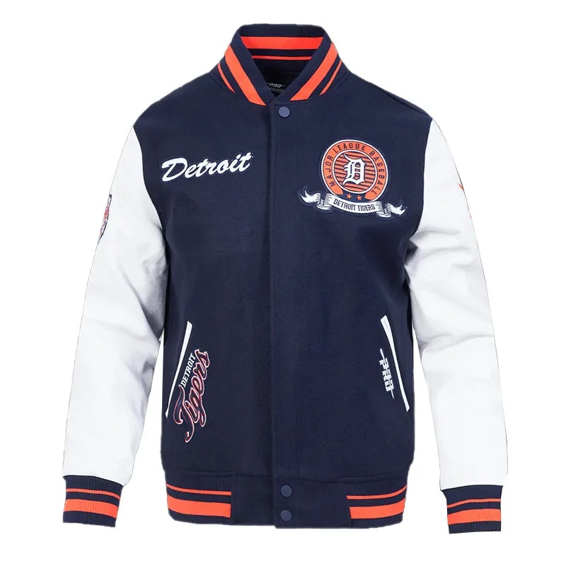 Detroit Tigers Team Badge Classic Rib Varsity Jacket