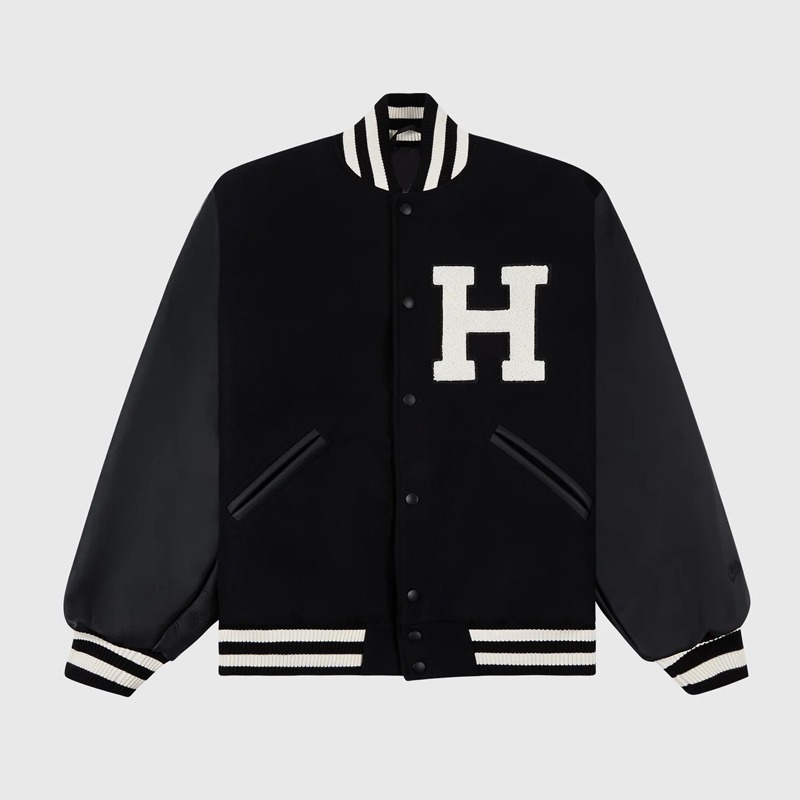 Harvard University Black Varsity Wool Leather Jacket