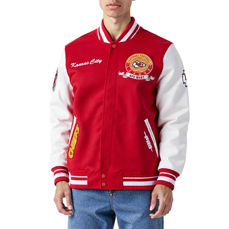 Kansas City Chiefs Team Badge Classic Rib Varsity Jacket