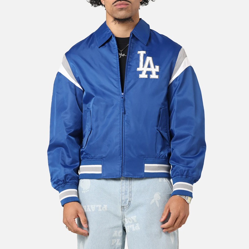 LA Dodgers Retro Stadium Blue Satin Jacket