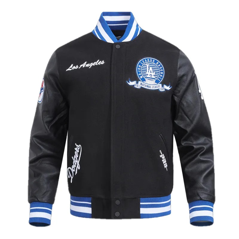 LA Dodgers Team Badge Classic Rib Varsity Jacket