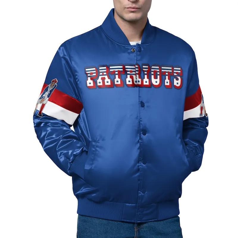 New England Patriots Triple Option Varsity Satin Jacket