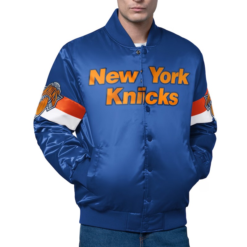 New York Knicks Triple Option Varsity Satin Jacket