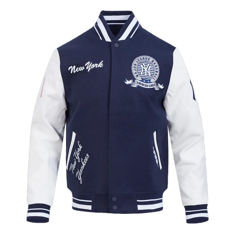 NY Yankees Team Badge Classic Rib Varsity Jacket