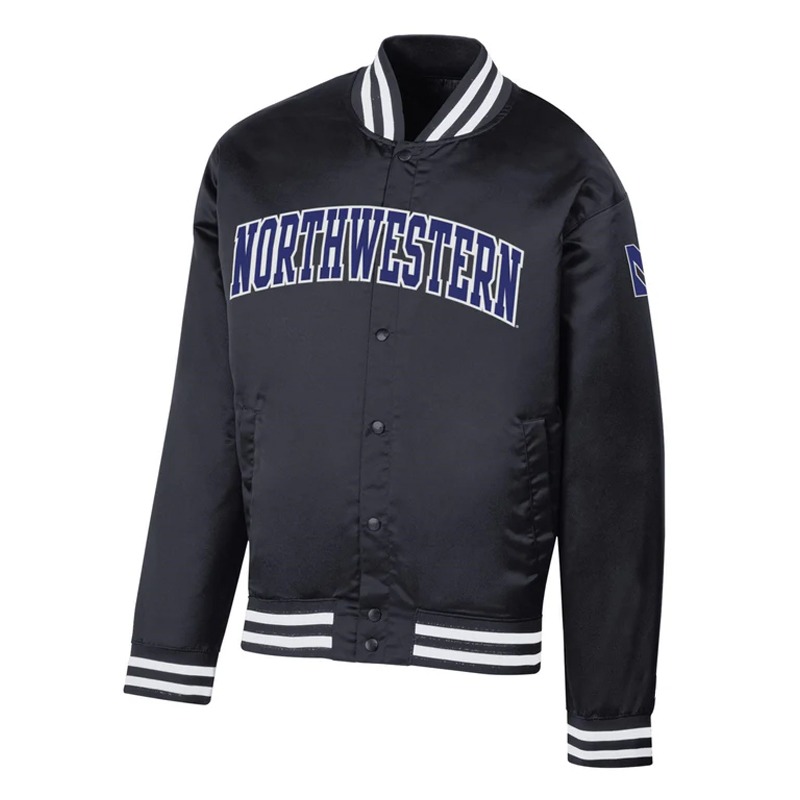 Northwestern Wildcats Champion Bomber Black Jacket