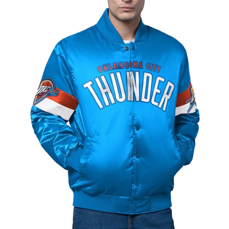 Oklahoma City Thunder Triple Option Varsity Satin Jacket