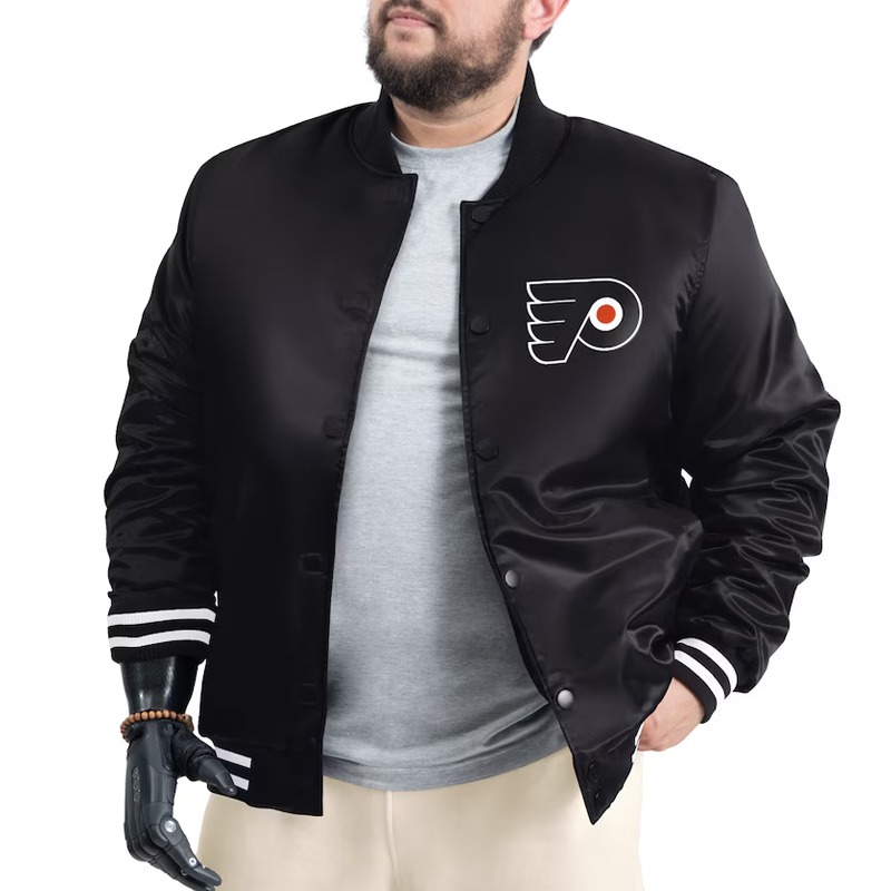 Philadelphia Flyers Adaptive Bold Logo Varsity Satin Jacket