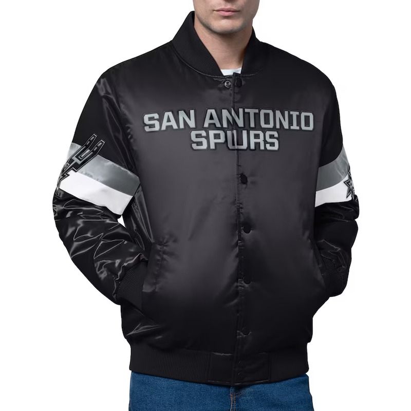 San Antonio Spurs Triple Option Varsity Satin Jacket