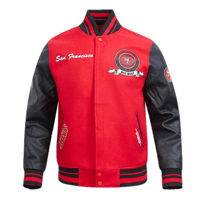 San Francisco 49ers Team Badge Classic Rib Varsity Jacket