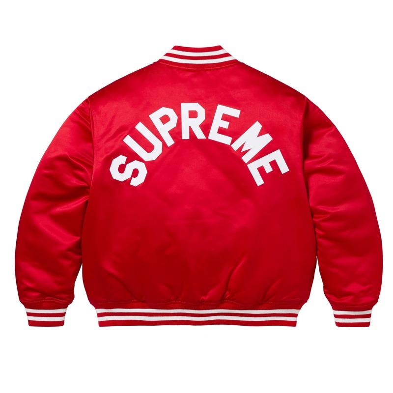 Supreme Full-Snap Varsity Satin Jacket