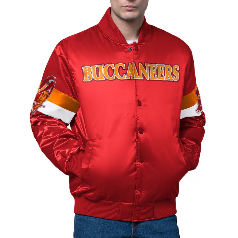 Tampa Bay Buccaneers Triple Option Varsity Satin Jacket