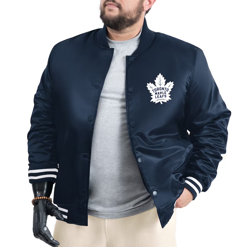 Toronto Maple Adaptive Bold Logo Varsity Satin Jacket