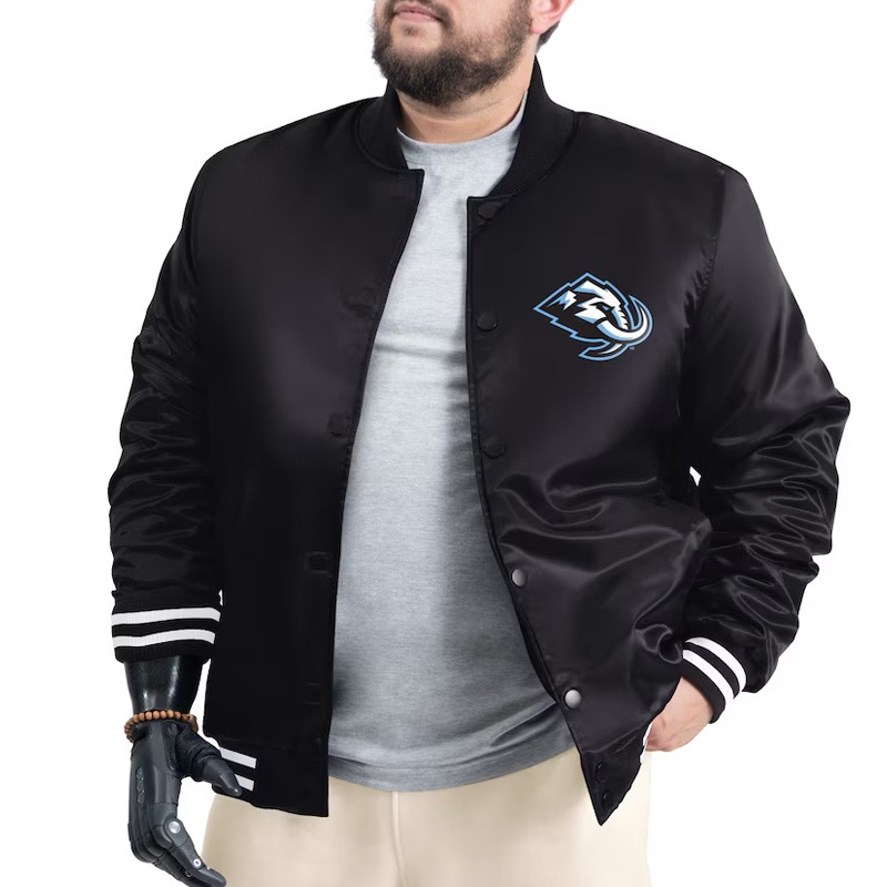 Utah Mammoth Adaptive Bold Logo Varsity Satin Jacket